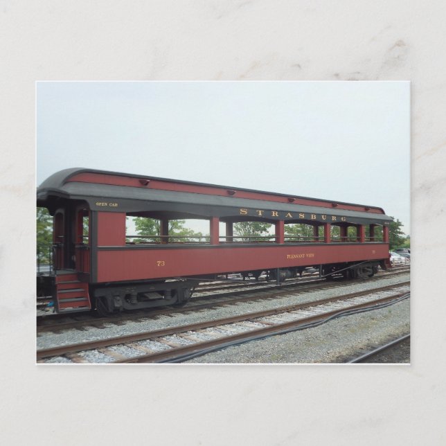 Carte Postale Voiture De Passagers En Plein Air. Chemin de fer d (Devant)