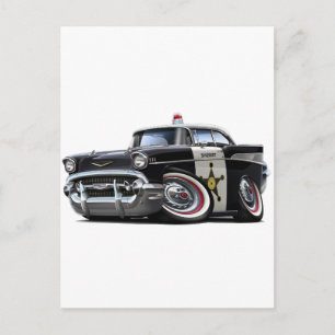 Carte Postale Voiture de police Chevy Belair 1957