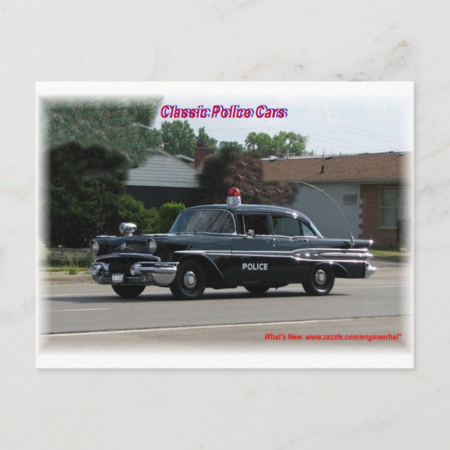 Carte Postale Voiture de police Pontiac Laurentienne 1957 (Devant)