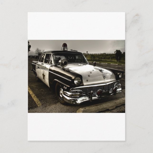 Carte Postale Voiture de police vintage (Devant)