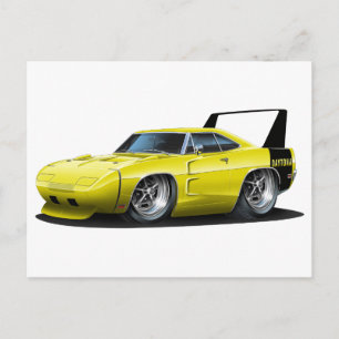 Carte Postale Voiture Jaune Dodge Daytona