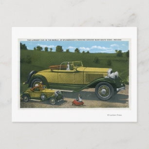 Carte Postale Voiture la plus grande au monde, Studebaker prouve