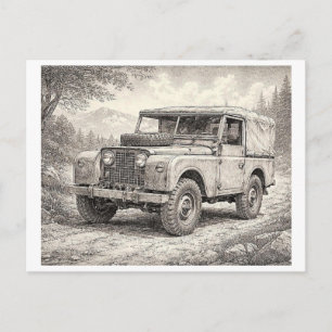 Carte Postale Voiture Land Rover classique, Collection