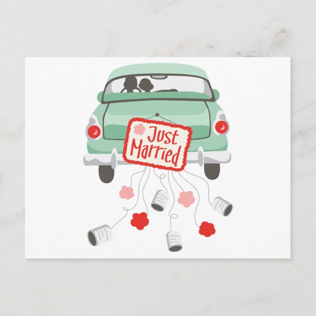 Carte Postale Voiture mariage (Devant)