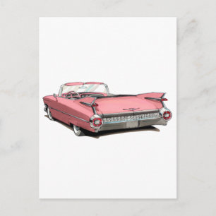 Carte Postale Voiture rose Cadillac 1959