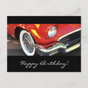 Carte Postale Voiture rouge - anniversaire