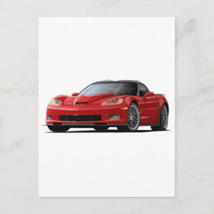 Carte Postale Voiture rouge Corvette ZR1