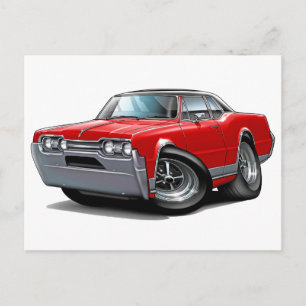 Carte Postale Voiture rouge-noir 1967 Olds Cutlass