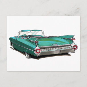 Carte Postale Voiture Turquoise Cadillac 1959