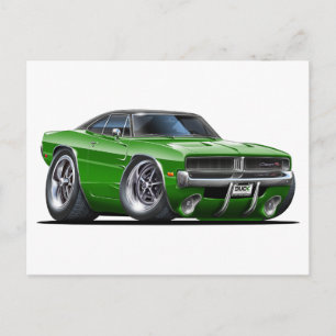 Carte Postale Voiture verte du chargeur de Dodge