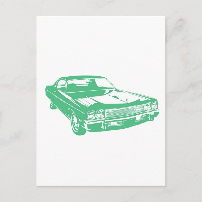 Carte Postale Voiture verte originale (Devant)