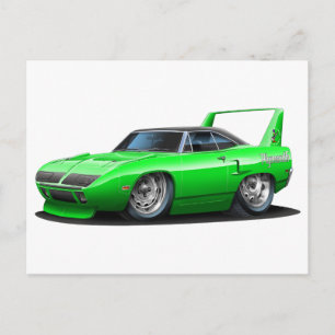 Carte Postale Voiture verte Plymouth Superbird 1970