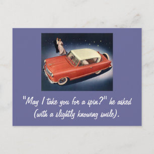 Carte Postale Voiture Vintage "Bonne Nuit, Irène !"