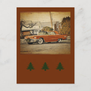 Carte Postale Voiture vintage de Noël-T-Oiseau