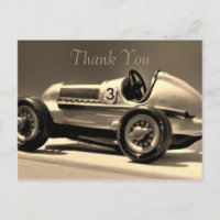 Voiture Vintage Rétro Garçon Anniversaire Merci