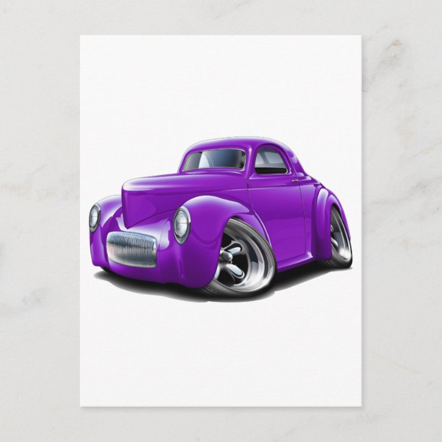 Carte Postale Voiture Willys Purple 1941 (Devant)