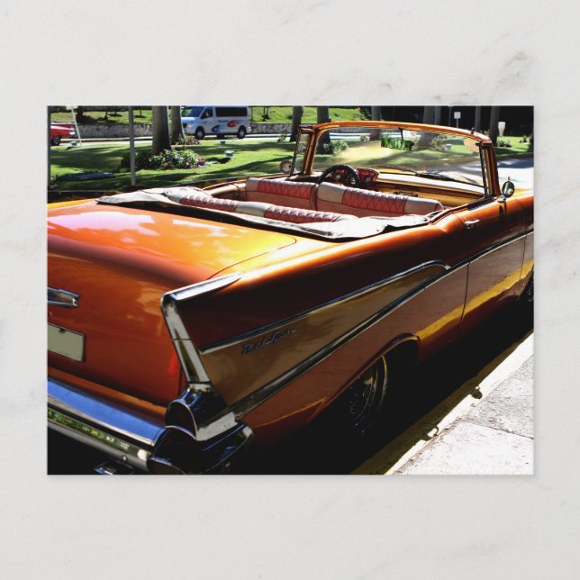 Carte Postale Voitures classiques de Cuba Cool Orange convertibl (Devant)