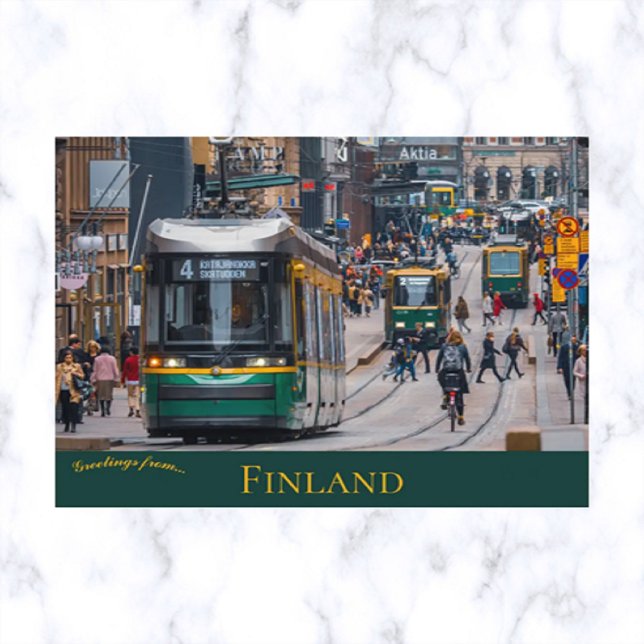Carte Postale Voitures De Rue À Aleksanterinkatu Helsinki Finlan (Créateur téléchargé)