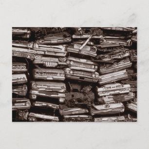 Carte Postale Voitures empilées, 1973