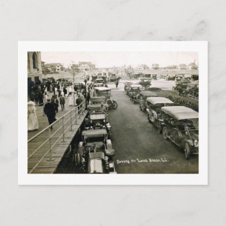 Carte Postale Voitures sur un dimanche occupé, Long Beach, NY Vi