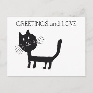 Carte postale Voix de chat Noires et Amour