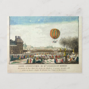 Carte Postale Vol de Jacques Charles et Nicholas Robert