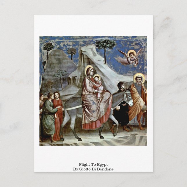 Carte Postale Vol En Egypte Par Giotto Di Bondone (Devant)