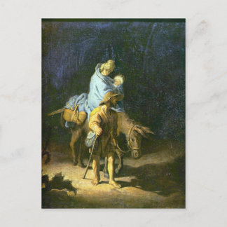 Carte Postale Vol en Egypte par Rembrandt