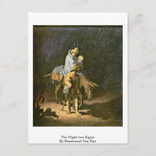 Carte Postale Vol En Egypte Par Rembrandt Van Rijn