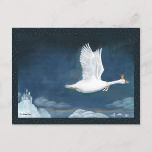 Carte Postale Vol Whimsical De La Reine D'Oie Illustration
