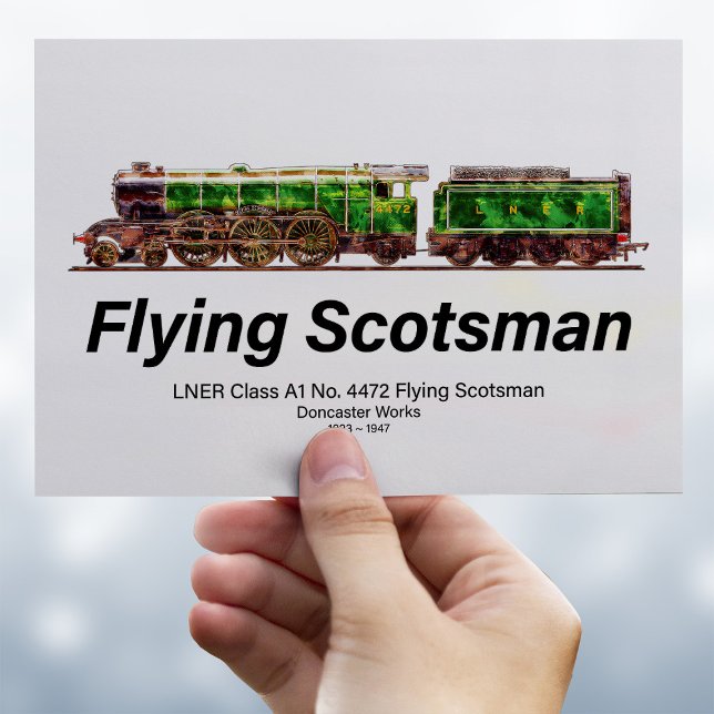 Carte Postale Volant Scotsman Steam Train Anglais Locomotive (Créateur téléchargé)