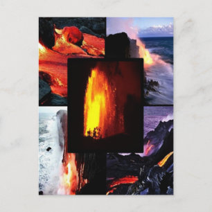 Carte Postale volcan de lave hawaïen