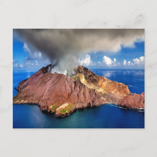 Carte Postale Volcan néo-zélandais, île blanche (Devant)