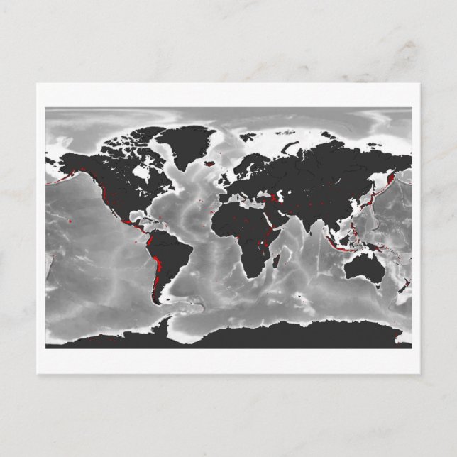 Carte Postale Volcans du monde - Miller Projection (Devant)