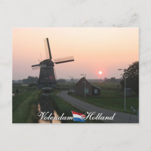 Carte postale Volendam Sunset Windmill Holland