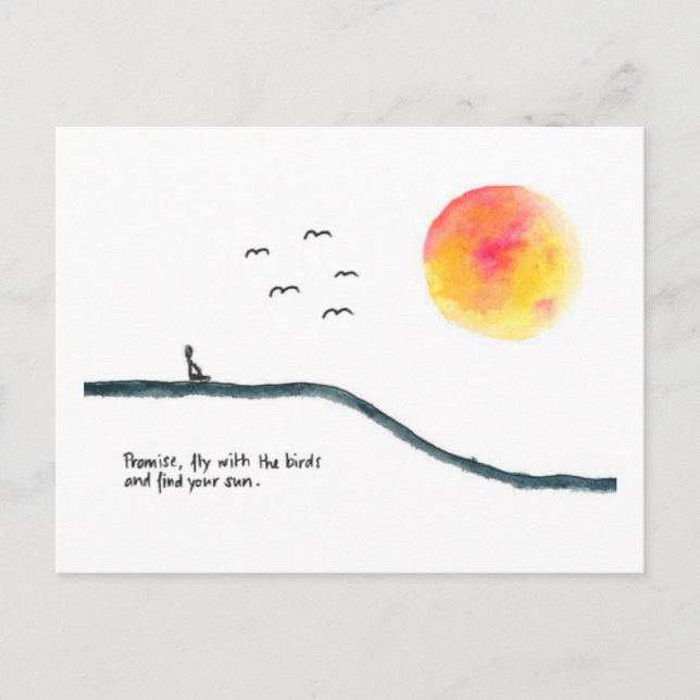 Carte Postale Voler avec les oiseaux (Devant)