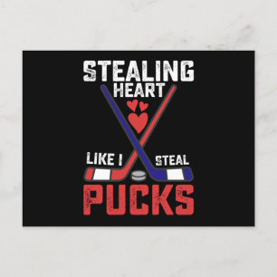Carte Postale Voler le coeur Comme je vole les canettes Hockey V