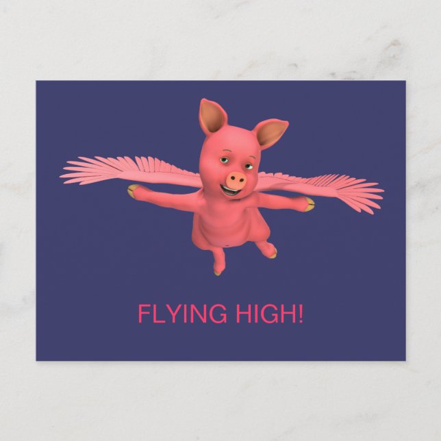 Carte Postale Voler le porc haut (Devant)