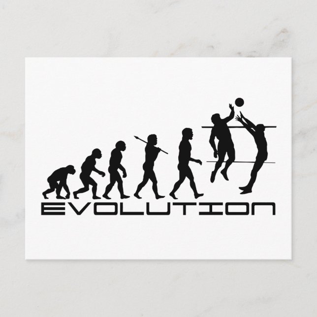 Carte Postale Volley-ball Joueur Sport Evolution Art (Devant)