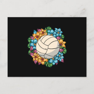 CARTE POSTALE VOLLEYBALL FLORAL