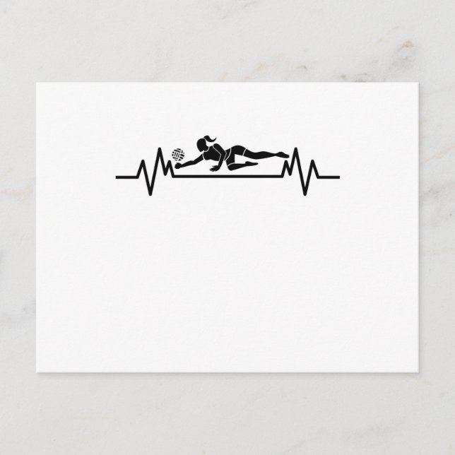 Carte Postale Volleyball Heartbeat Funny Volleyball Sport Cadeau (Devant)
