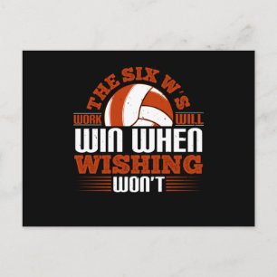 Carte Postale Volleyball - Le travail des six W gagnera