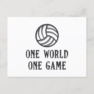 Carte Postale Volleyball One World One Game Volleyball Cadeau