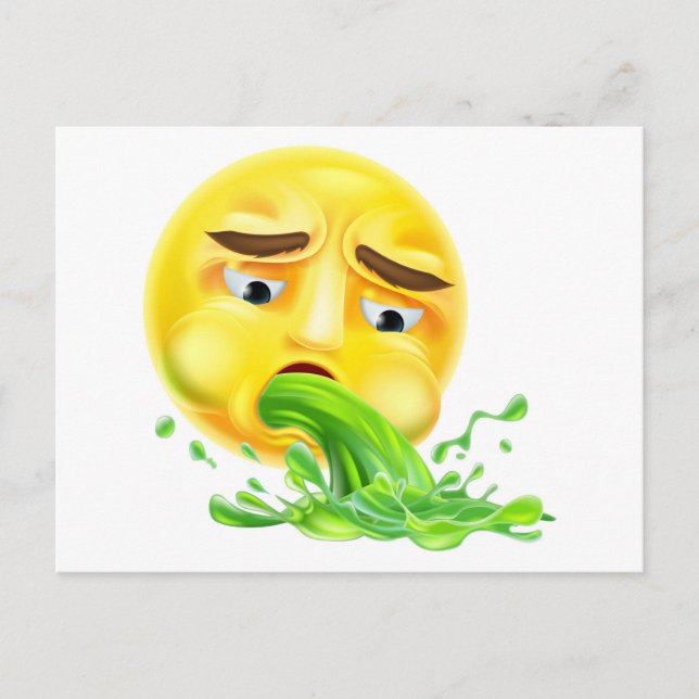Carte Postale Vomissement Emoji Emoticon (Devant)