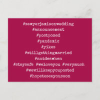 Vos 12 Hashtags Mariages reportés framboise