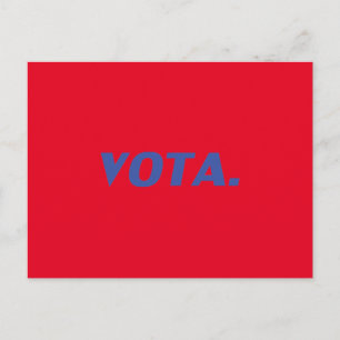 Carte Postale Vota vote en espagnol Español bleu rouge moderne