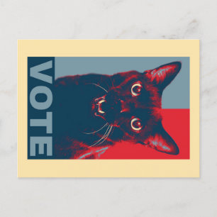 Carte postale VOTE avec chat Manny Halloween