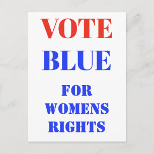 Carte Postale Vote Blue Voter USA Démocratique Rouge Bleu
