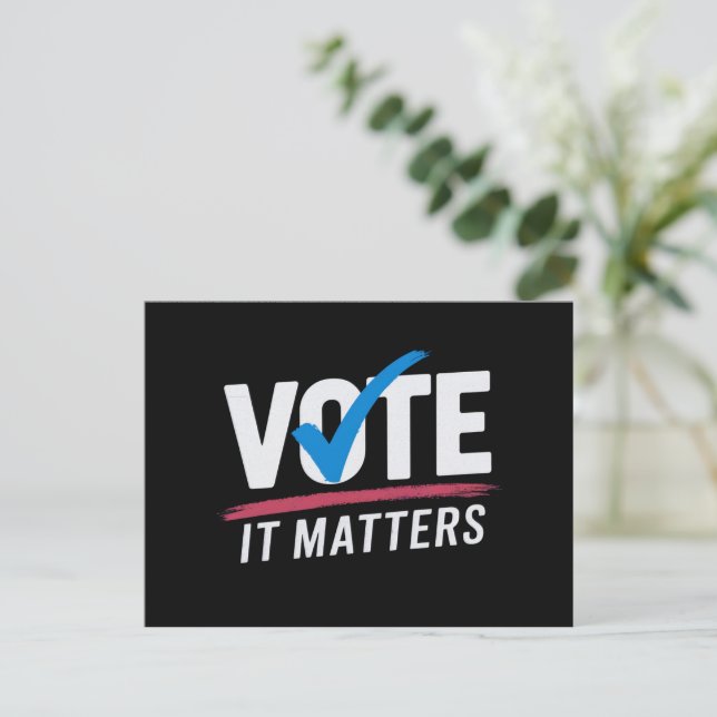 Carte Postale Vote Élection 2024 Voter Démocrate Politique (Debout devant)