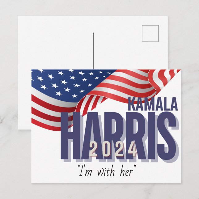 Carte Postale Vote Harris Election 2024 personnalisable (Devant / Derrière)